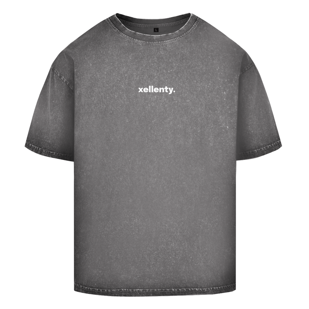 LETTERING OVERSIZED WASHED TEE ASPHALT