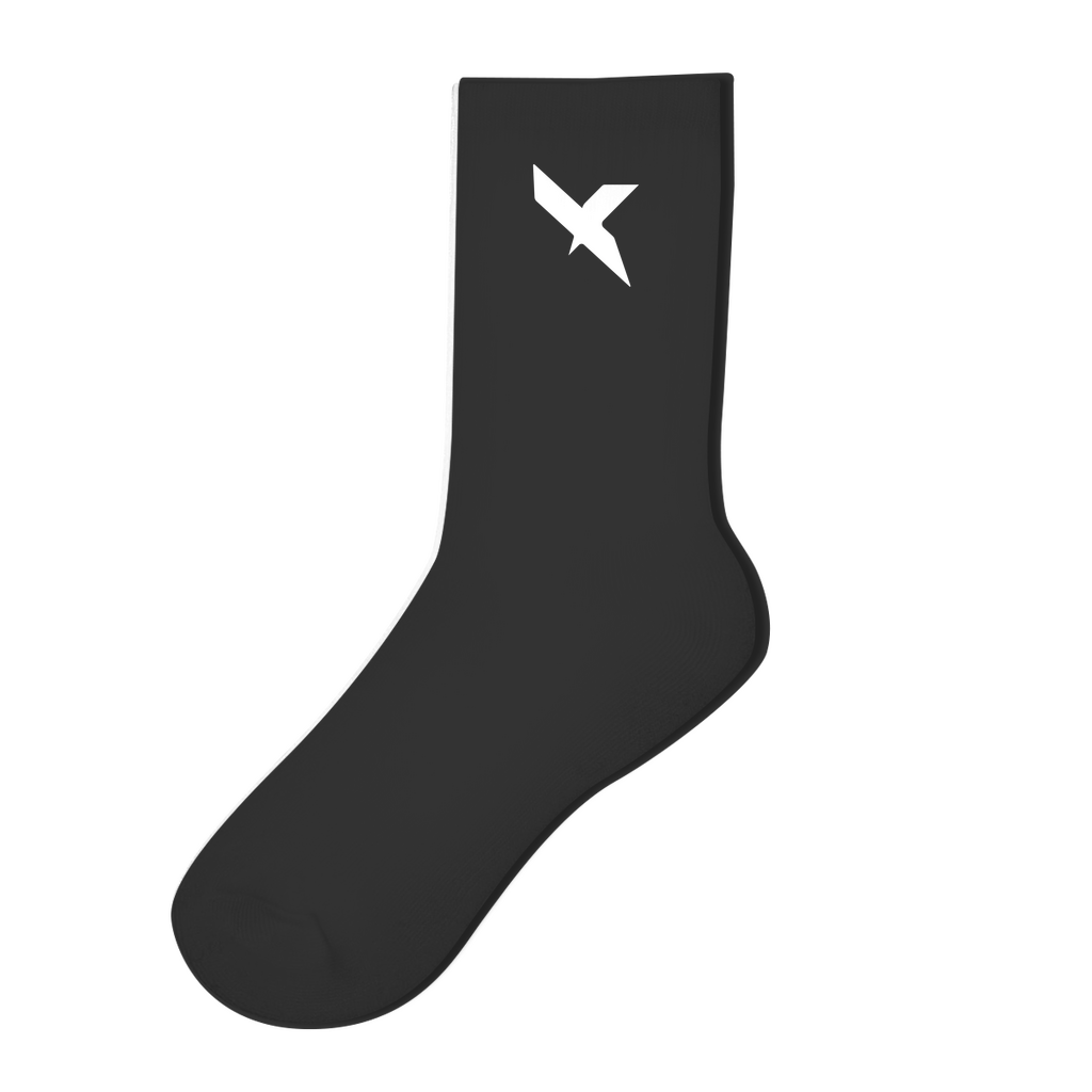 SIDE LOGO SOCKS BLACK WHITE