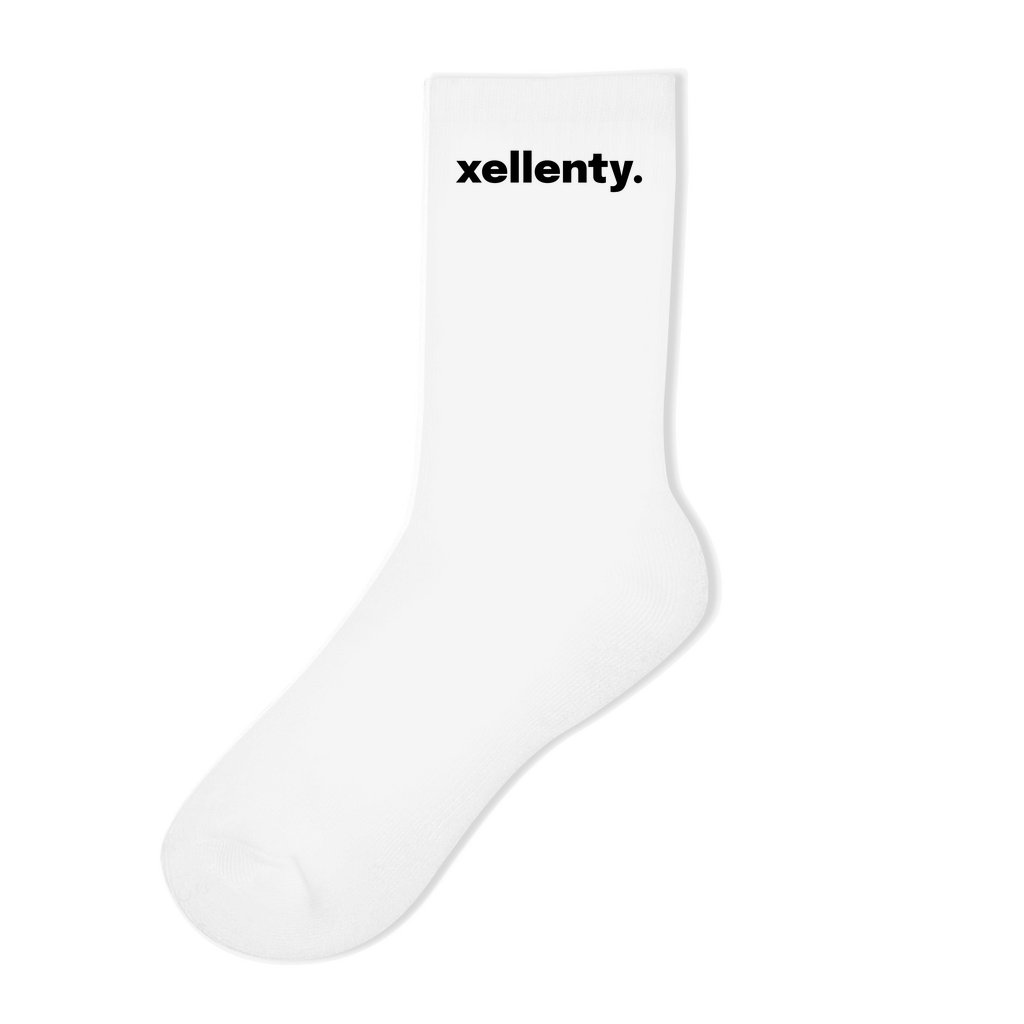 SIDE LETTERING SOCKS WHITE BLACK