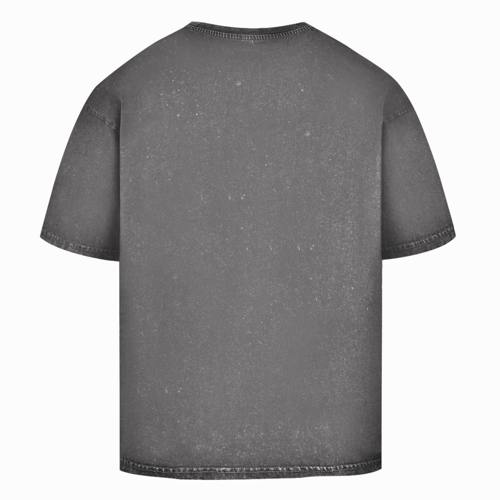LETTERING OVERSIZED WASHED TEE ASPHALT